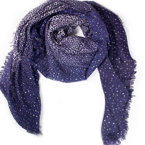 JANE CARR PURPLE & WHITE, PRINT PALANKIN SCARF | WOMENS SIZE 120CM
